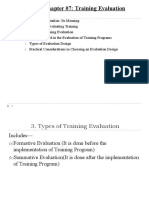 T & D Ch-07, Evaluation of Training Program
