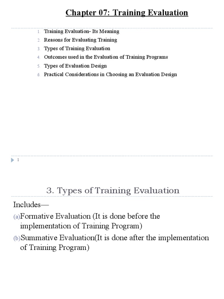 T & D Ch-07, Evaluation of Training Program | PDF | Return On ...