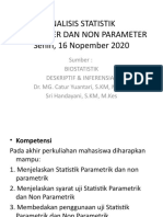Analisis Statistik Parameter Dan Non Parameter, Senin 16 Nopember 2020