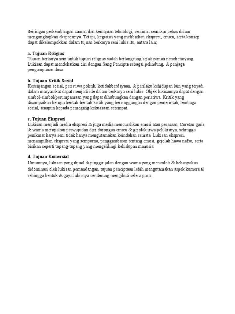 Tujuan Berkarya Seni Lukis PDF