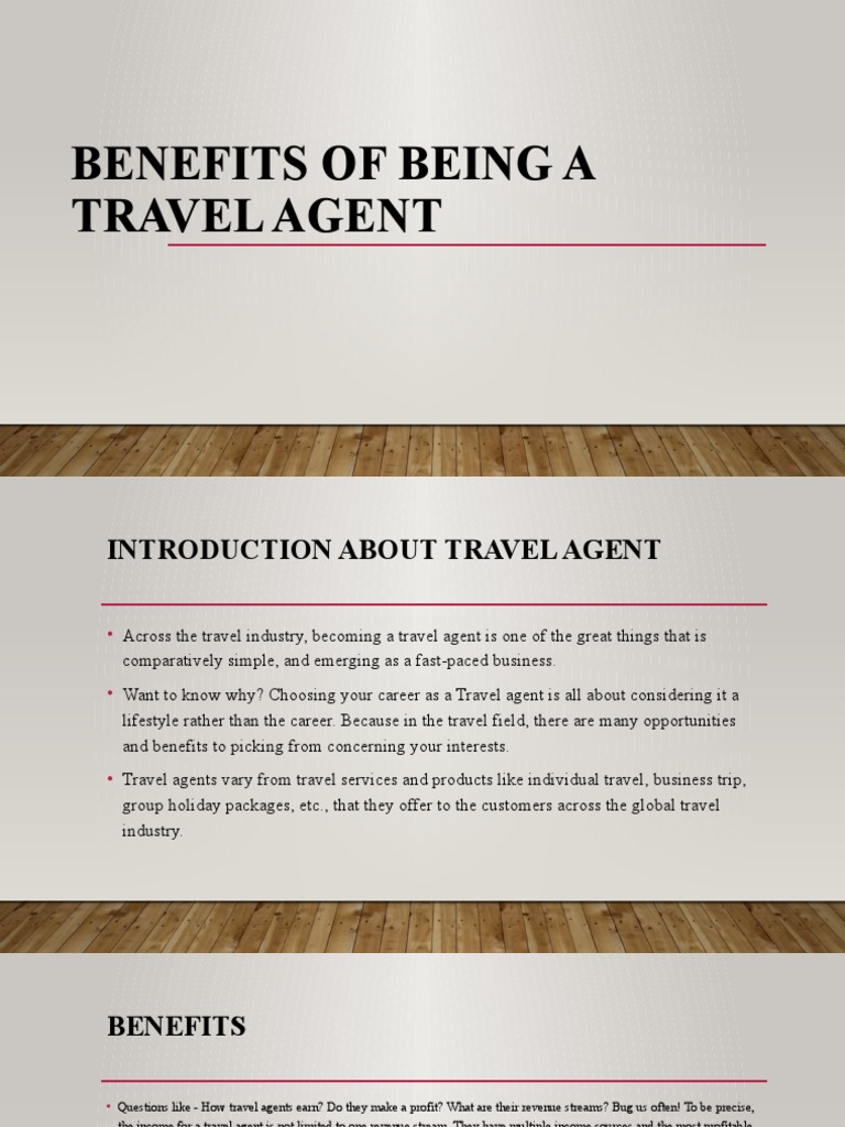 Benefits of Being A Travel Agent PDF