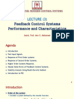 Lecture (3) : Feedback Control Systems Performance and Characteristics