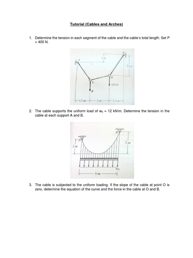 Tutorial Week 8 Cables and Arches | PDF | Teaching Methods & Materials ...