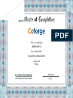 Certificate of Completion: Arun Kuman Anand