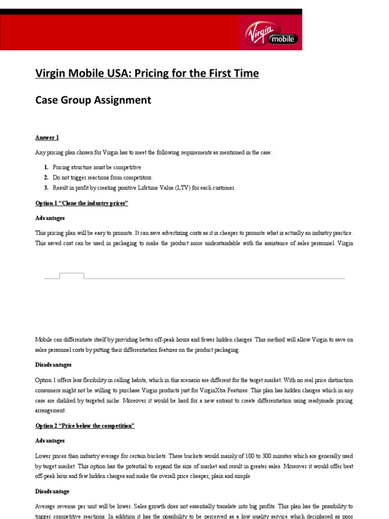 Virgin Mobile USA: Youth Pricing Strategy | PDF | Pricing | Prepaid ...