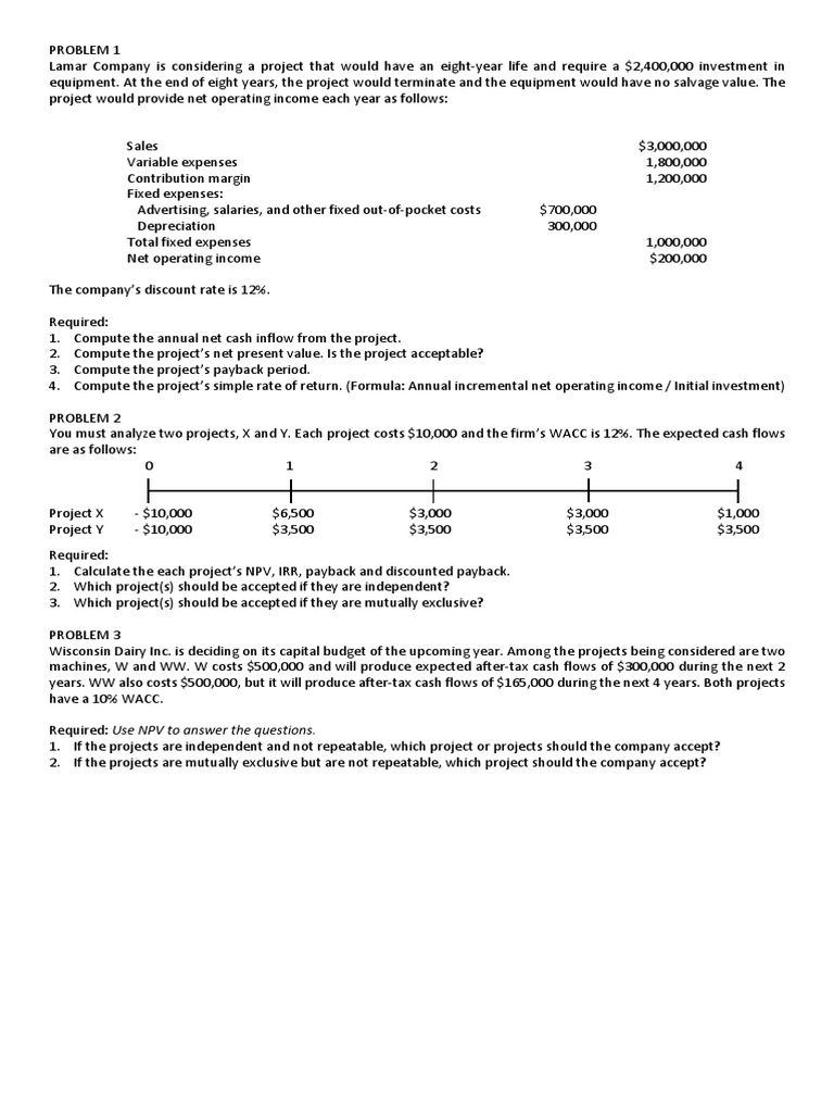 Capital Budgeting Analysis and NPV Calculations | PDF | Capital ...