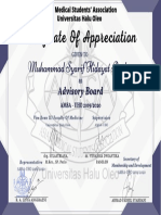 Certificate of Appreciation: Muhammad Syarif Hidayat Ruslan