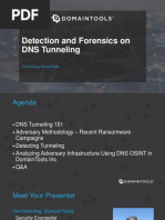 Detection and Forensics On DNS Tunelling