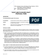 Yacht and Pleasure Craft Proposal Form