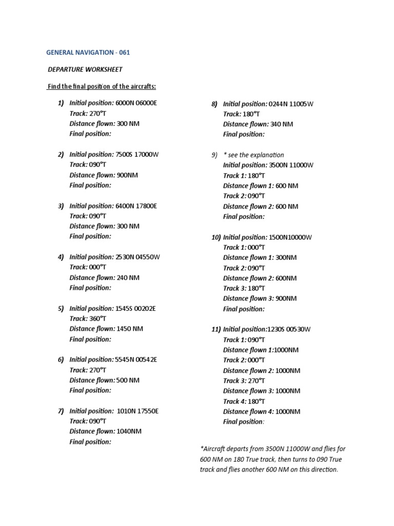 Aircraft Final Position Calculations | PDF | Aircraft | Aircraft ...
