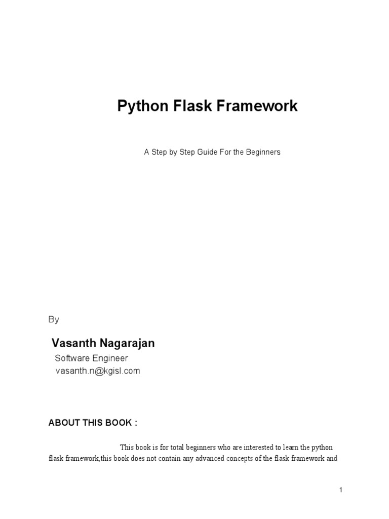 Flask Guide for Python Beginners | PDF | Web Server | Internet & Web