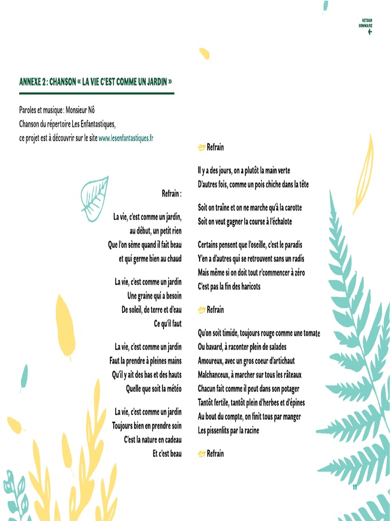 Les Enfantastiques La Vie C Est Comme Un Jardin Pdf