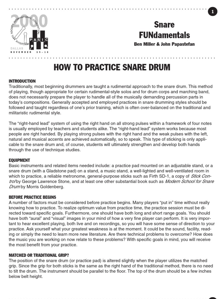 Howto Practice Snare | PDF | Drum Kit | Tempo