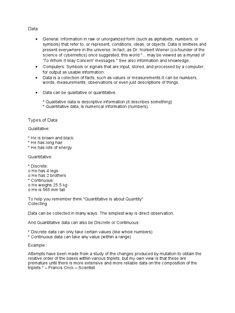 Understanding Data, Information, and Knowledge | PDF | Data | Information