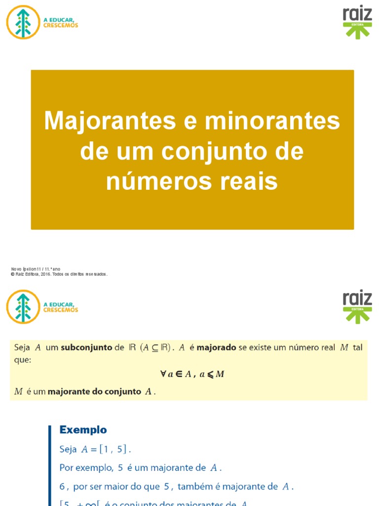 Re82129 Ny11p2 PPT Majorantes Minorantes | PDF