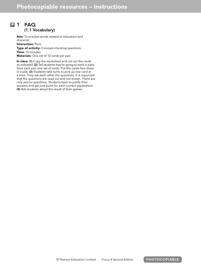 Vocabulary Activity for Education | PDF | Test (Assessment) | Behavior ...