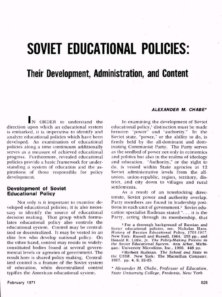 Soviet Education Policy | PDF | Soviet Union | World Politics