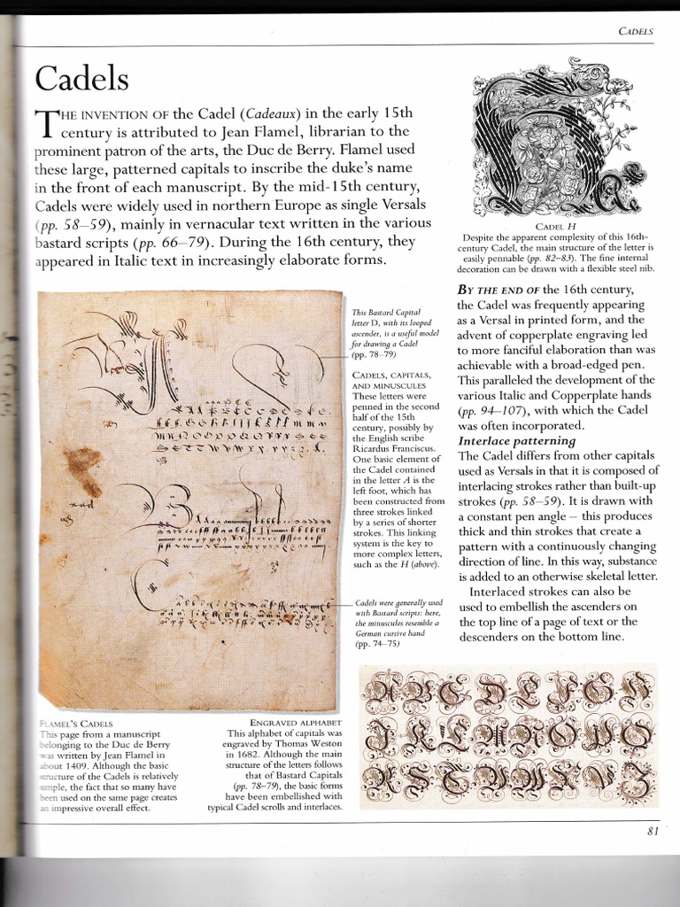 Cadel Calligraphy Techniques and History | PDF | Manuscript | Calligraphy