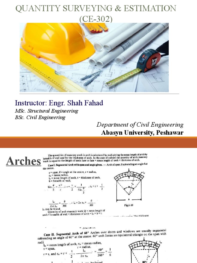 Quantity Surveying & Estimation Guide | PDF