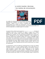 Las Teorías de Control Mental y Técnicas Utilizadas Por Los Medios de Comunicación