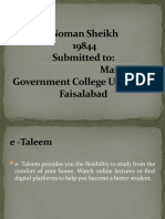 Noman Sheikh 19844 Submitted To: Mam Saiqa Government College University, Faisalabad