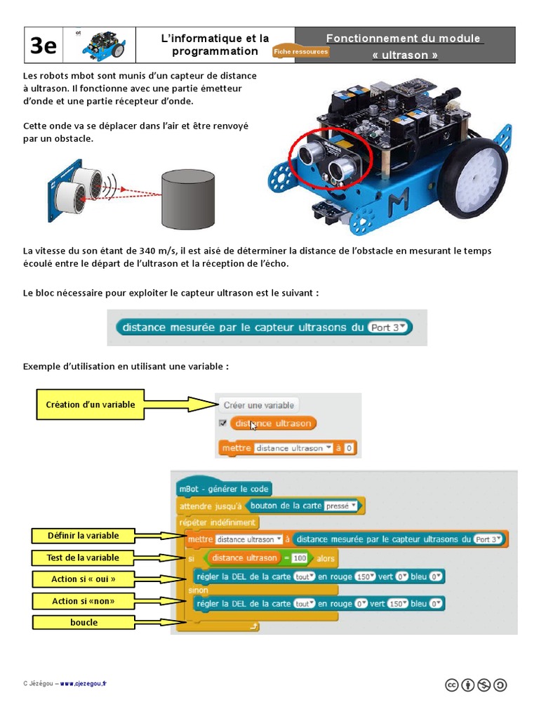 Capteur Ultrason du Robot mBot | PDF