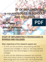 Study of Implementing E-Technologies in Schools and Colleges