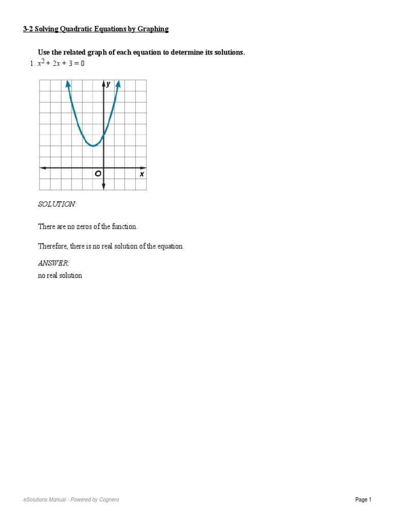 3 2 Solving Quadratic Equations by Graphing | PDF | Quadratic Equation ...