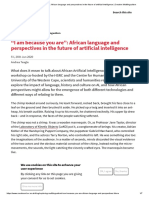 "I Am Because You Are" - African Language and Perspectives in The Future of Artificial Intelligence - Creative Multilingualism