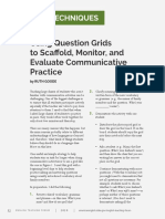 Using Question Grids To Scaffold, Monitor, and Evaluate Communicative Practice