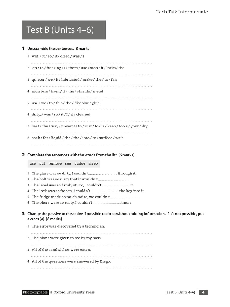 Tech Talk Intermediate Test B | PDF