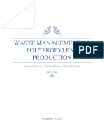 Waste Management of Polypropylene Production - Report