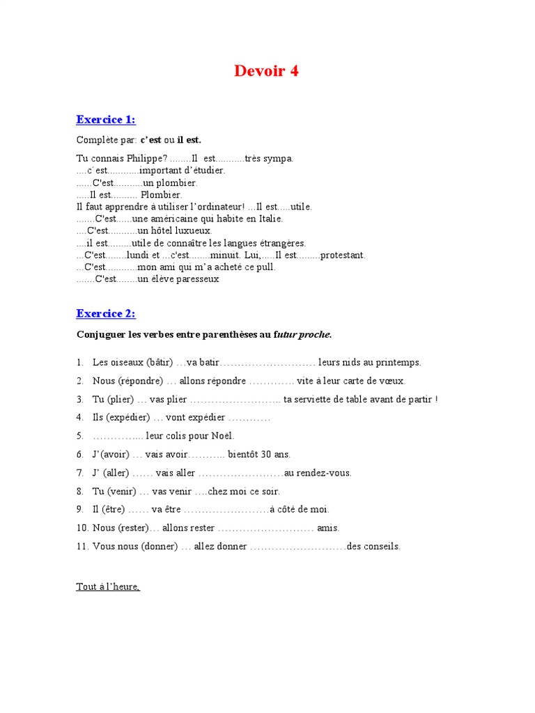Exercices Du Devoir 4 | PDF | Art