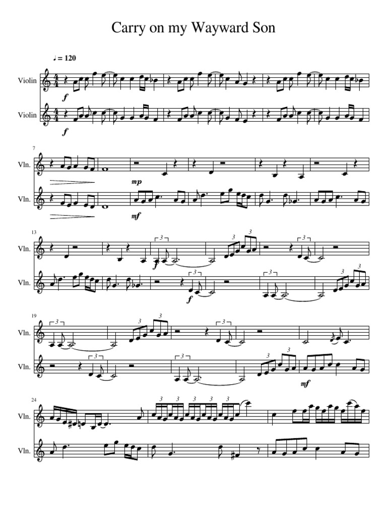 Carry On My Wayward Son PDF