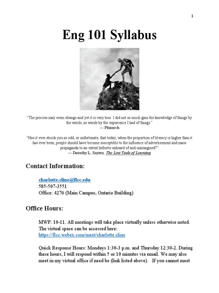 Eng 101 Composition Course Syllabus | PDF | Plagiarism | Rhetoric