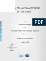 Formação Do Instalador de Ar Condicionado Manutenção-Certificado de Aprovação 15122
