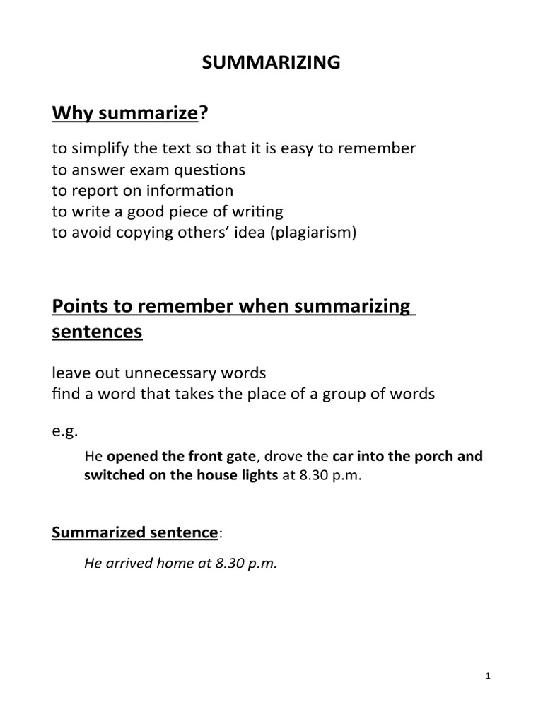 Effective Summarizing Techniques | PDF | Advertising