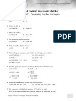 Worksheet 1: Reviewing Number Concepts: Extended Revision Exercises: Number