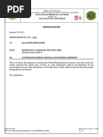 Memorandum No. Virtual Flag Attendance