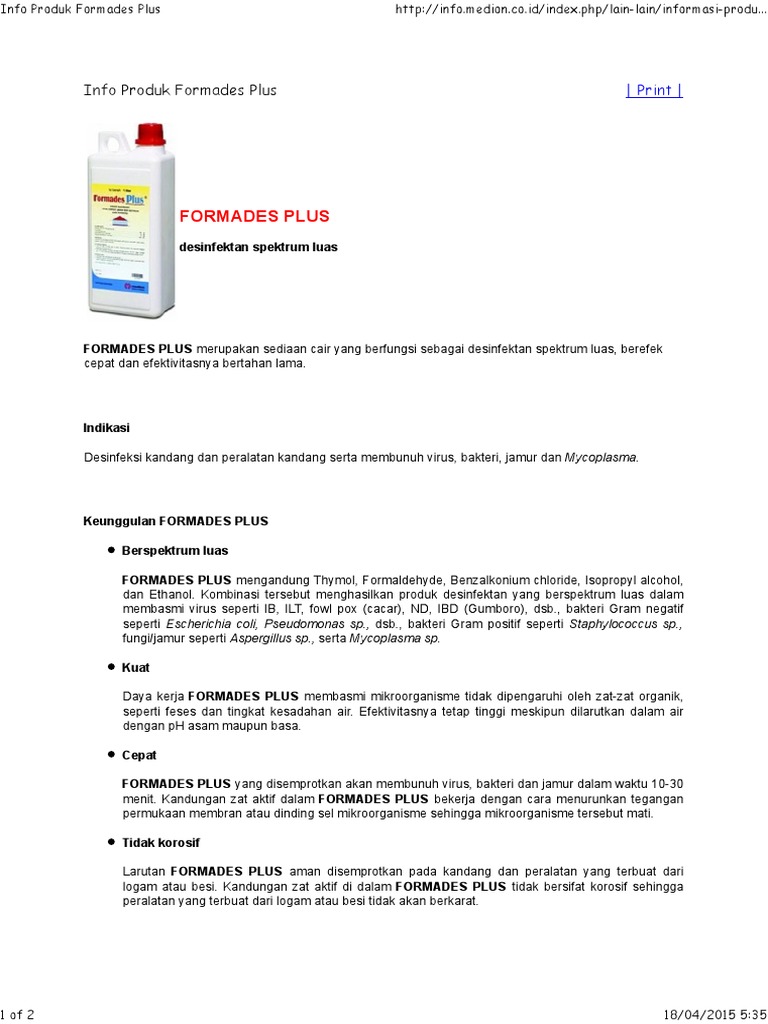 Info Produk Formades Plus | PDF