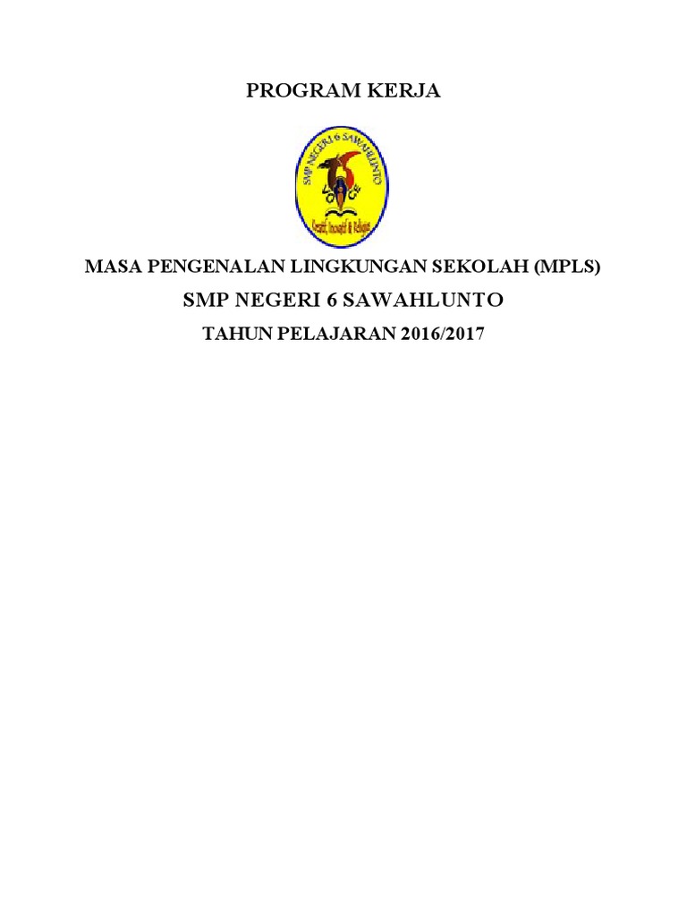 Cover Program Kerja MPLS SMP 2016/2017 | PDF