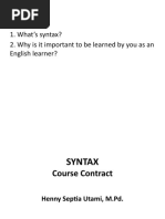 What's Syntax? 2. Why Is It Important To Be Learned by You As An English Learner?