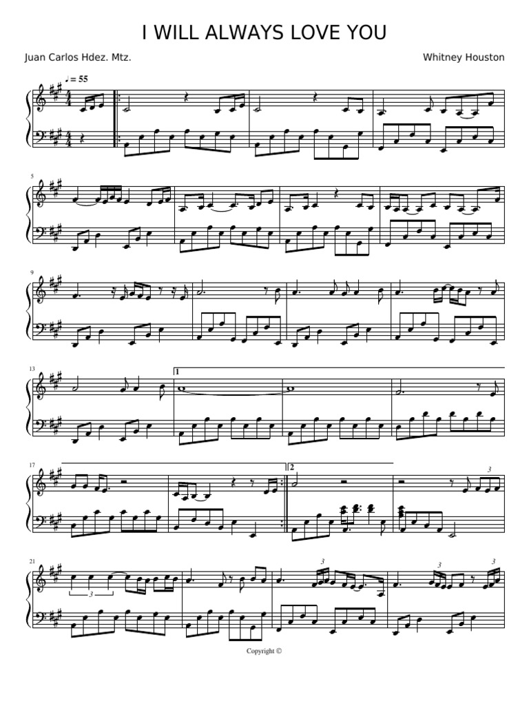 I Will Always Love You Partitura | PDF