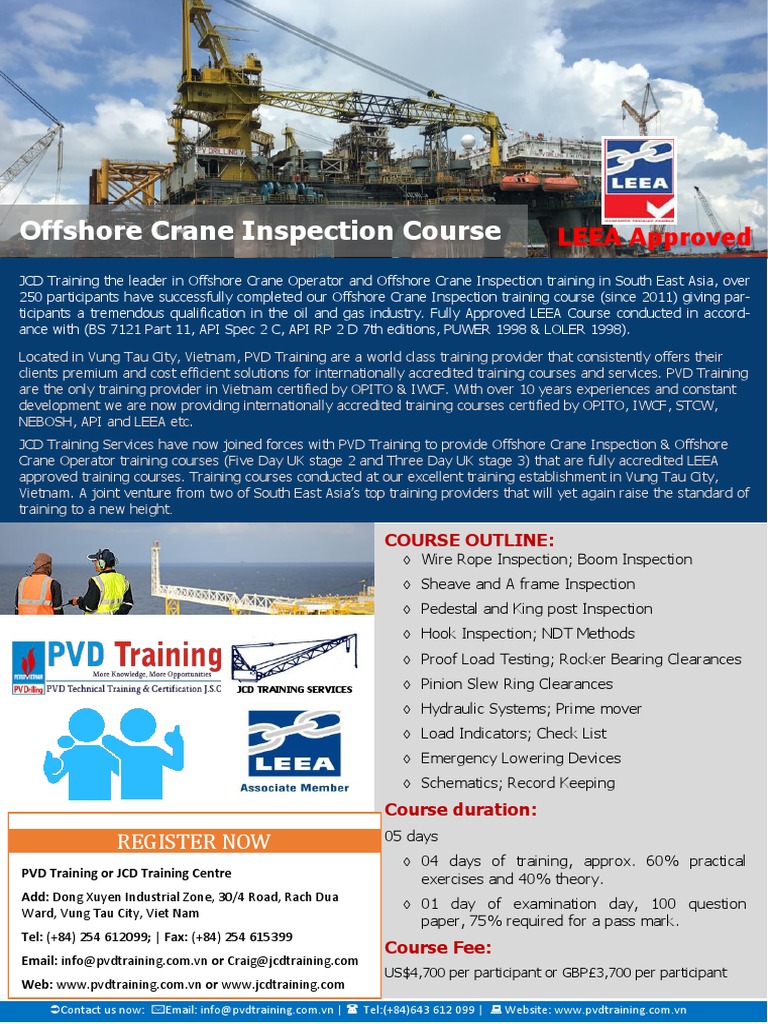 LEEA Offshore Crane Inspection Training | PDF | Crane (Machine) | Business