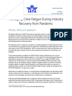 Ifalpa Iata Joint Statement Managing Crew Fatigue During Industry Recovery From Pandemic