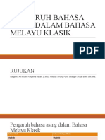 Pengaruh Bahasa Asing Dalam Bahasa Melayu Klasik