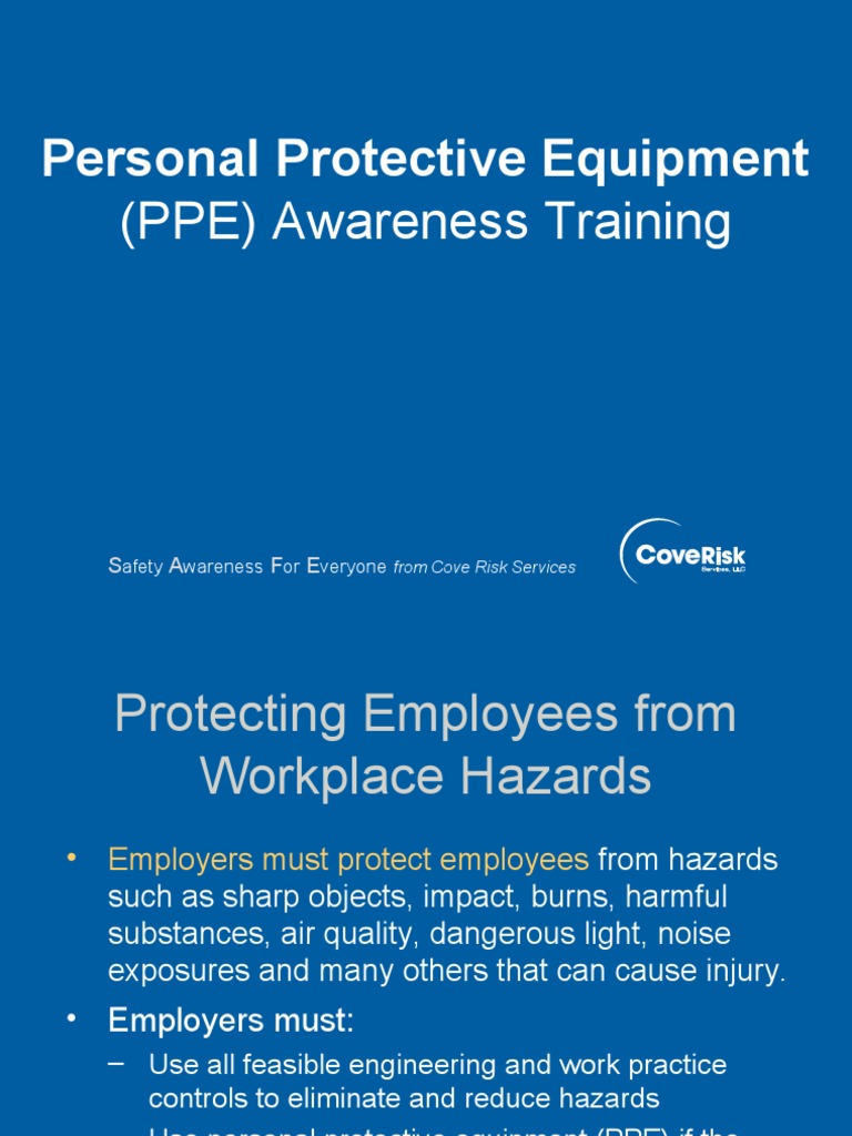 (PPE) Awareness Training Personal Protective Equipment PDF