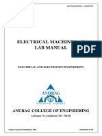 Electrical Machines - Ii Lab Manual: Anurag College of Engineering