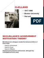 McClelland's Motivation Needs Theory