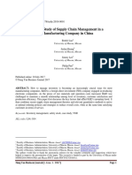 A Case Study of Supply Chain Management in a Manuf